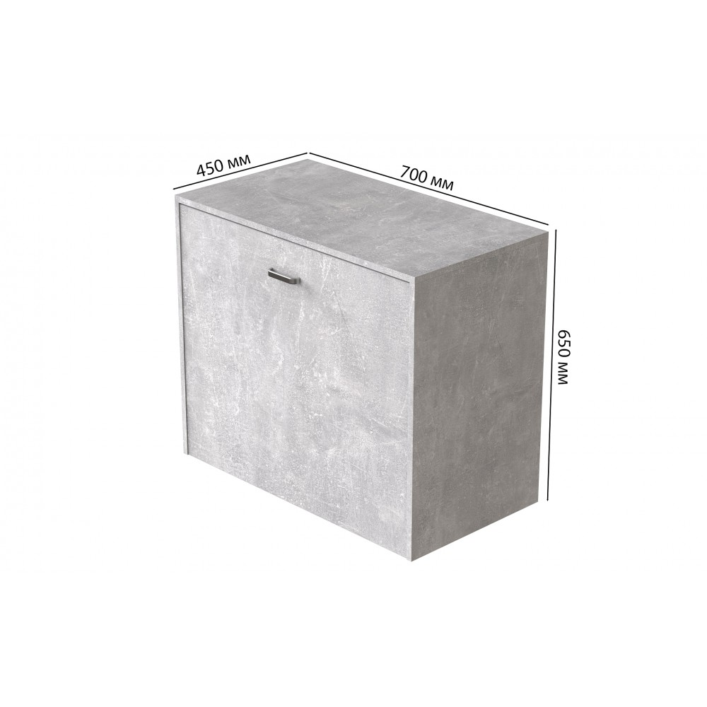 Ліжко трансформер тумба ASCET 2 Ferrum-decor 650x2000x700 Чорний метал ДСП Бетон 16 мм (FRD-107334)