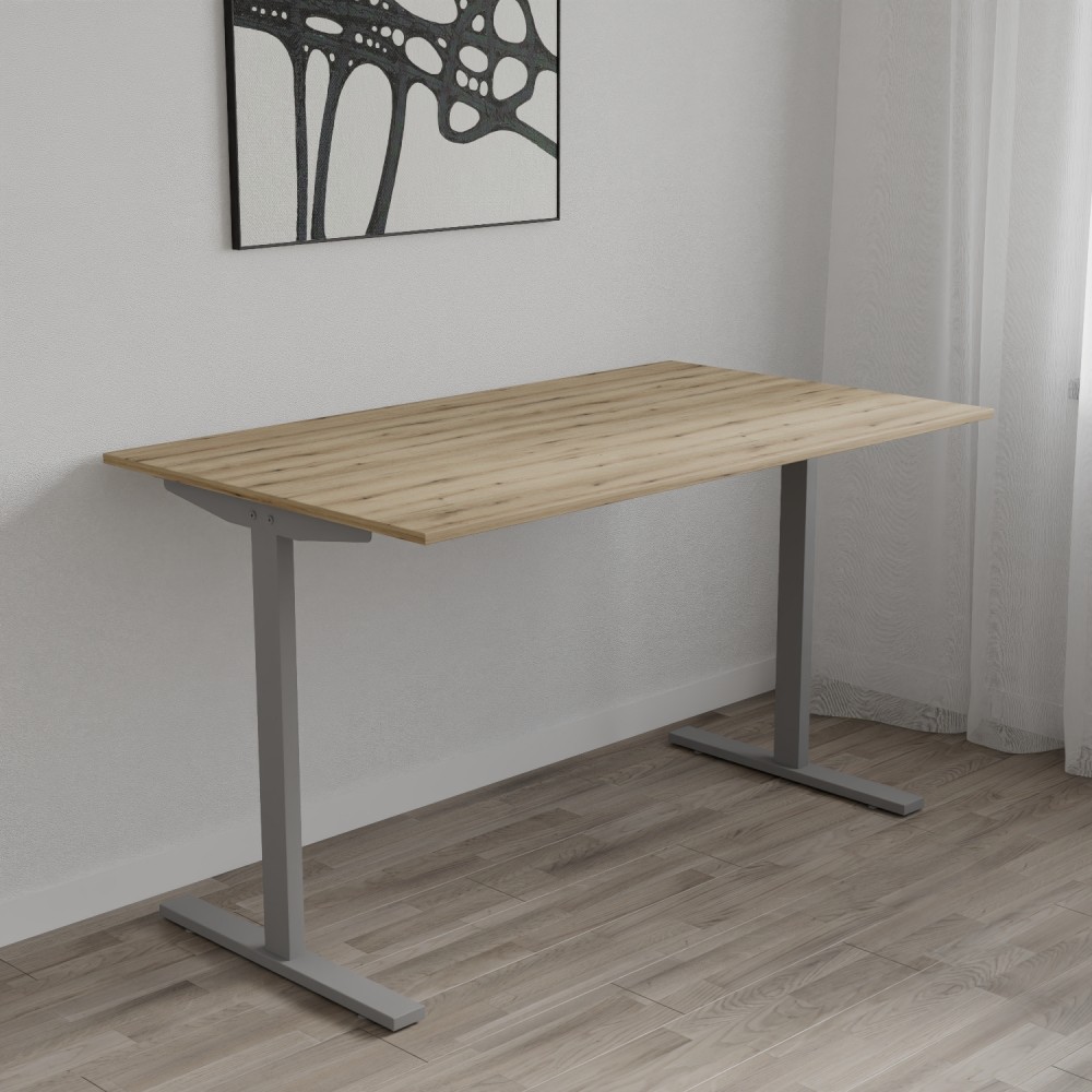 Стол письменный Space Ferrum-decor 750x1000x700 Серый металл ДСП Дуб Евок Прибрежный 16 мм (FRD-107874)