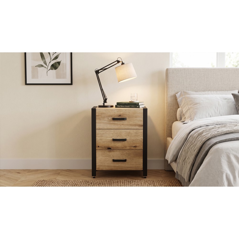 Тумба универсальная Ferrum-decor Вивьен 3 50x41x40 черный ДСП Дуб Евок Прибрежный 16мм (FRD-107744)