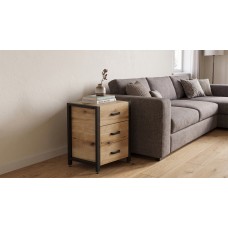 Тумба універсальна Ferrum-decor Вів'єн 3 50x41x40 чорний ДСП Дуб Евок Прибережний 16 мм (FRD-107744)