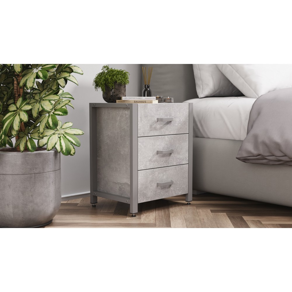 Тумба універсальна Ferrum-decor Вів'єн 3 50x41x40 сірий ДСП Бетон 16 мм (FRD-106934)