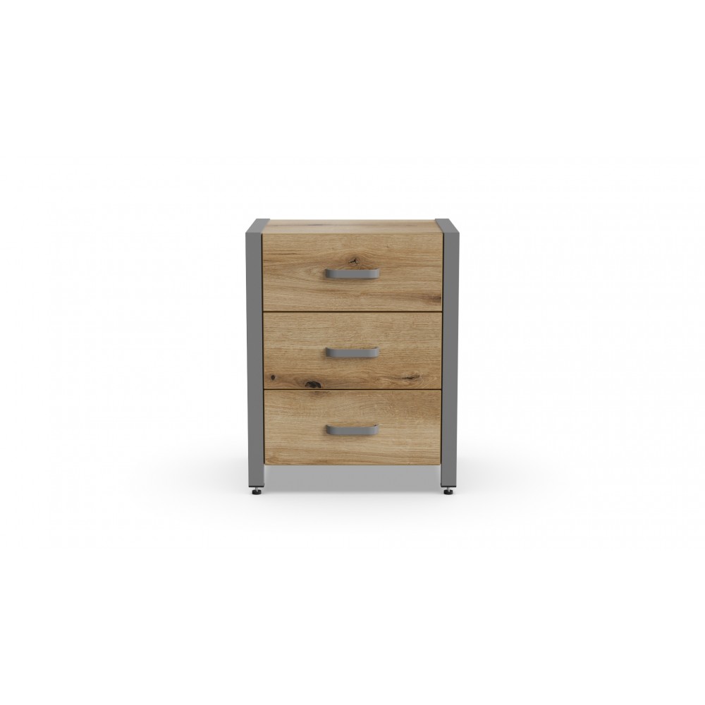 Тумба універсальна Ferrum-decor Вів'єн 3 50x41x40 сірий ДСП Дуб Евок Прибережний 16 мм (FRD-107754)