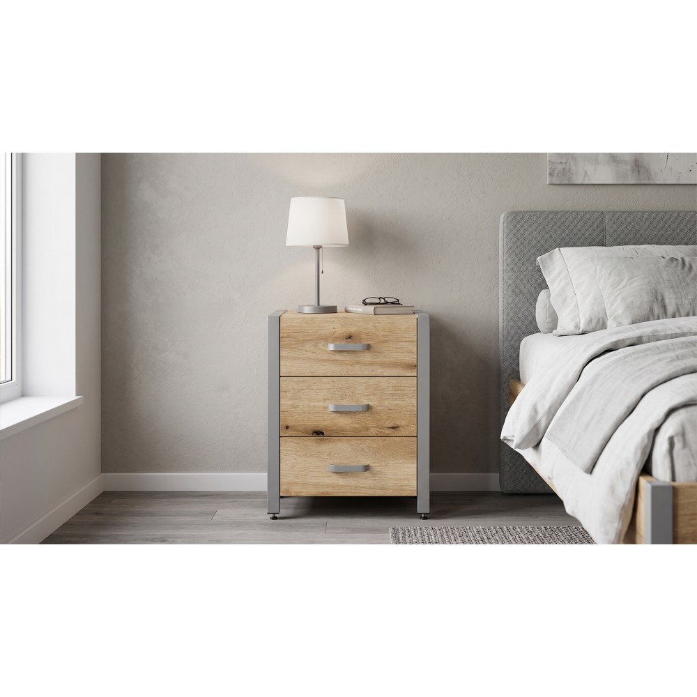 Тумба універсальна Ferrum-decor Вів'єн 3 50x41x40 сірий ДСП Дуб Евок Прибережний 16 мм (FRD-107754)