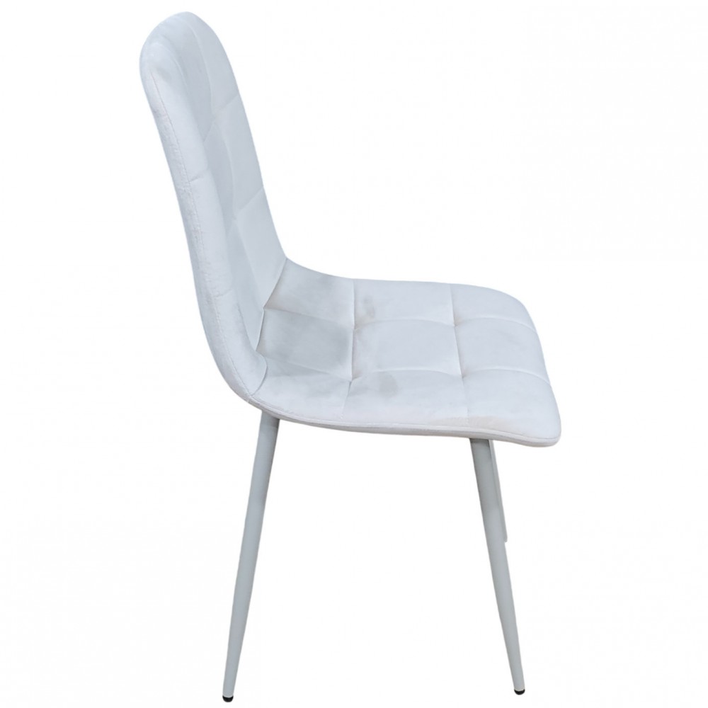 Стул PM-003 Perfect Home Sic Velluto 2 Бежевый с белыми ножками (PFH-092131)