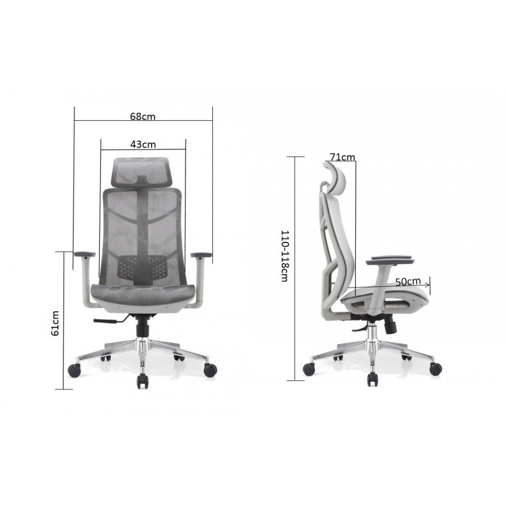 Крісло комп'ютерне HQOC-24A-2-G Perfect Home Сірий (PFH-092092)