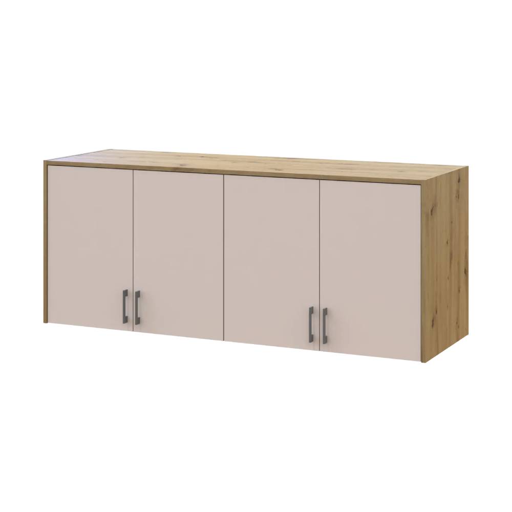Антресоль высокая Doros Ронди Дуб Артизан/Кашемир 4 ДСП 160х52х65 (DRS-011910)