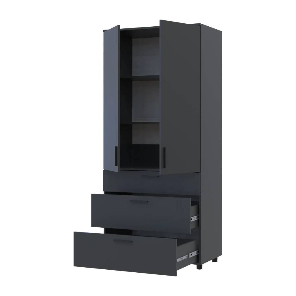 Шафа для одягу Doros Торн Антрацит 2 ДСП/3Ш (полиці) 90х51.6х200 (DRS-012072)
