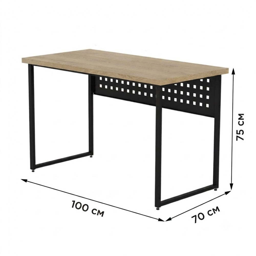 Стол письменный Майк Ferrum-decor 75x100x70 Белый металл ДСП Дуб Кремона Торро 32 мм (FRD-108355)