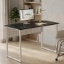 Стол письменный Майк Ferrum-decor 75x140x70 Белый металл ДСП Каштан Арвадонна 32 мм (FRD-108295)