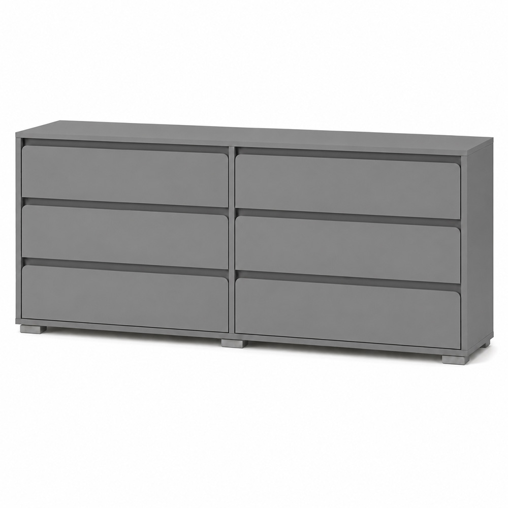 Комод на 6 шухляд LION АРТ-3 160х43х80 см Сіра мишка (LION-045372)