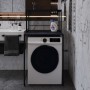 Стелаж-полиця Бафрум 402 Ferrum-decor для пральної машини 133,5x70,5x60,5 Чорний метал ДСП Каштан Арвадонна 16 мм (FRD-107585)
