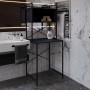 Стеллаж полка Бафрум 403 Ferrum-decor для стиральной машины 178x70,5x60,5 Черный металл ДСП Каштан Арвадонна 16 мм (FRD-107595)