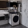 Стеллаж полка Бафрум 403 Ferrum-decor для стиральной машины 178x70,5x60,5 Черный металл ДСП Каштан Арвадонна 16 мм (FRD-107595)