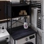 Стеллаж полка Бафрум 403 Ferrum-decor для стиральной машины 178x70,5x60,5 Черный металл ДСП Каштан Арвадонна 16 мм (FRD-107595)