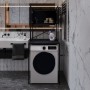 Стеллаж полка Бафрум 404 Ferrum-decor для стиральной машины 178x70,5x60,5 Черный металл ДСП Каштан Арвадонна 16 мм (FRD-107605)