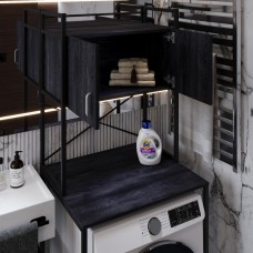 Стелаж-полиця Бафрум 404 Ferrum-decor для пральної машини 178x70,5x60,5 Чорний метал ДСП Каштан Арвадонна 16 мм (FRD-107605)