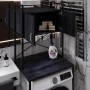 Стеллаж полка Бафрум 404 Ferrum-decor для стиральной машины 178x70,5x60,5 Черный металл ДСП Каштан Арвадонна 16 мм (FRD-107605)