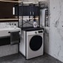 Стеллаж полка Бафрум 404 Ferrum-decor для стиральной машины 178x70,5x60,5 Черный металл ДСП Каштан Арвадонна 16 мм (FRD-107605)