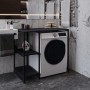 Стеллаж полка Бафрум 405 Ferrum-decor для стиральной машины 90x101x60,5 Черный металл ДСП Каштан Арвадонна 16 мм (FRD-107615)