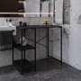 Стеллаж полка Бафрум 405 Ferrum-decor для стиральной машины 90x101x60,5 Черный металл ДСП Каштан Арвадонна 16 мм (FRD-107615)
