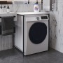 Стеллаж полка Бафрум 401 Ferrum-decor для стиральной машины 90x70,5x60,5 Черный металл ДСП Белый 16 мм (FRD-107355)