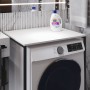 Стеллаж полка Бафрум 401 Ferrum-decor для стиральной машины 90x70,5x60,5 Черный металл ДСП Белый 16 мм (FRD-107355)