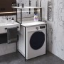 Стеллаж полка Бафрум 402 Ferrum-decor для стиральной машины 133,5x70,5x60,5 Черный металл ДСП Белый 16 мм (FRD-107365)