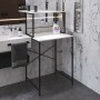 Стеллаж полка Бафрум 402 Ferrum-decor для стиральной машины 133,5x70,5x60,5 Черный металл ДСП Белый 16 мм (FRD-107365)
