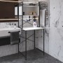 Стеллаж полка Бафрум 403 Ferrum-decor для стиральной машины 178x70,5x60,5 Черный металл ДСП Белый 16 мм (FRD-107375)