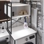 Стеллаж полка Бафрум 403 Ferrum-decor для стиральной машины 178x70,5x60,5 Черный металл ДСП Белый 16 мм (FRD-107375)