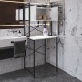 Стелаж-полиця Бафрум 404 Ferrum-decor для пральної машини 178x70,5x60,5 Чорний метал ДСП Білий 16 мм (FRD-107385)
