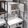 Стелаж-полиця Бафрум 404 Ferrum-decor для пральної машини 178x70,5x60,5 Чорний метал ДСП Білий 16 мм (FRD-107385)