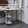 Стелаж-полиця Бафрум 405 Ferrum-decor для пральної машини 90x101x60,5 Чорний метал ДСП Білий 16 мм (FRD-107395)