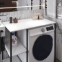 Стелаж-полиця Бафрум 405 Ferrum-decor для пральної машини 90x101x60,5 Чорний метал ДСП Білий 16 мм (FRD-107395)