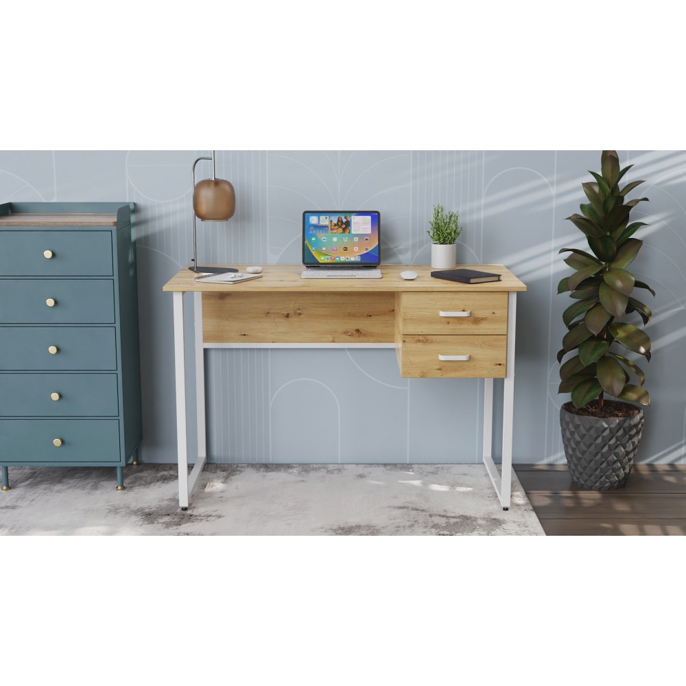 Компьютерный стол Ferrum-decor Дакота 75x140x60 белый ДСП Дуб Артизан 32мм (FRD-107275)