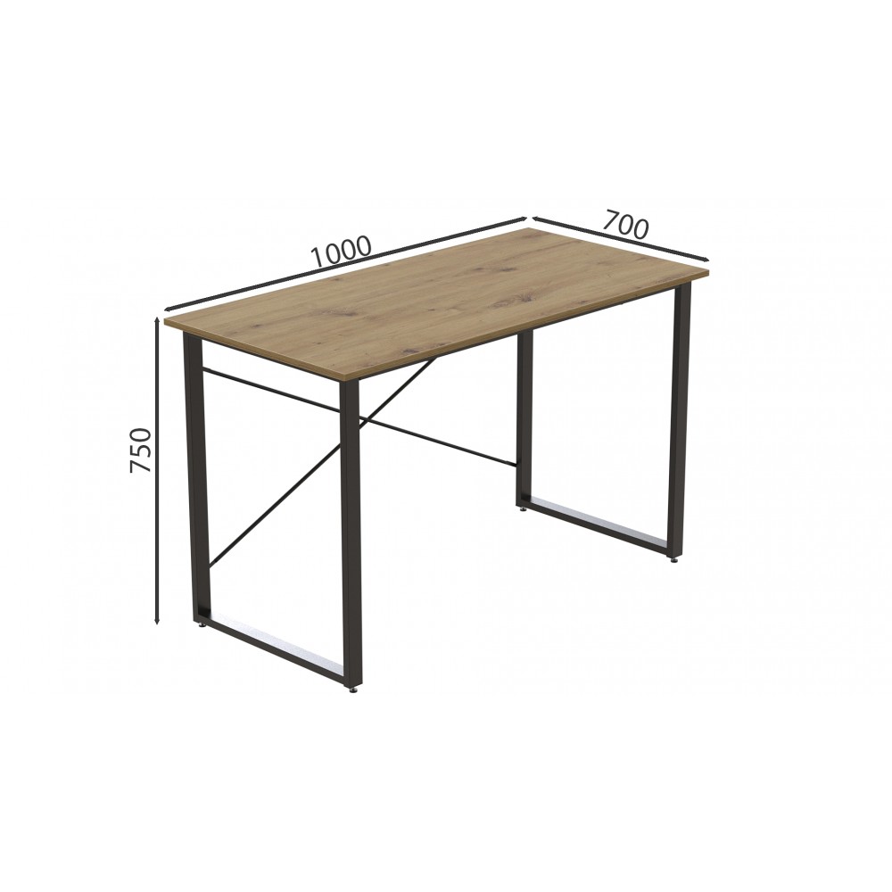 Компьютерный стол Ferrum-decor Дейв 75x100x70 черный ДСП Дуб Артизан 16мм (FRD-107035)