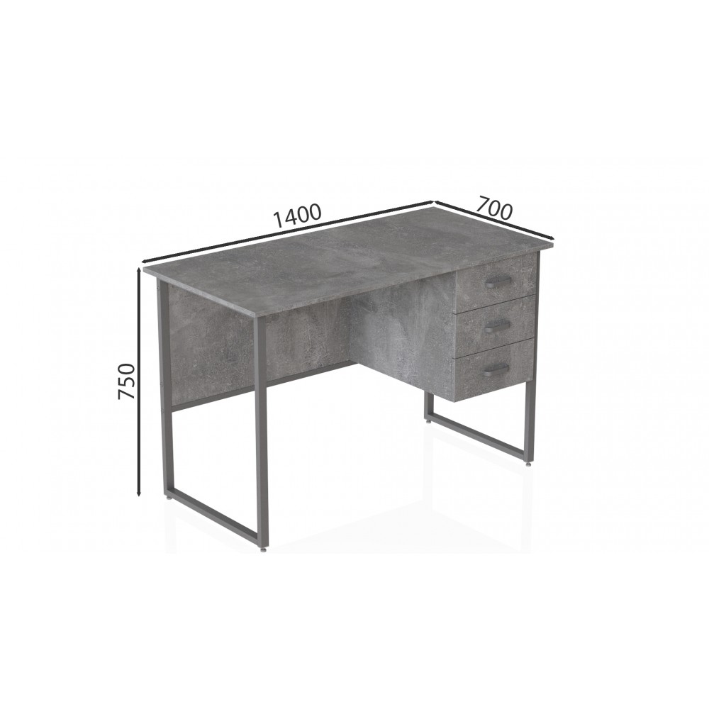 Компьютерный стол Ferrum-decor Гарри 75x140x70 серый ДСП Бетон 16мм (FRD-107305)