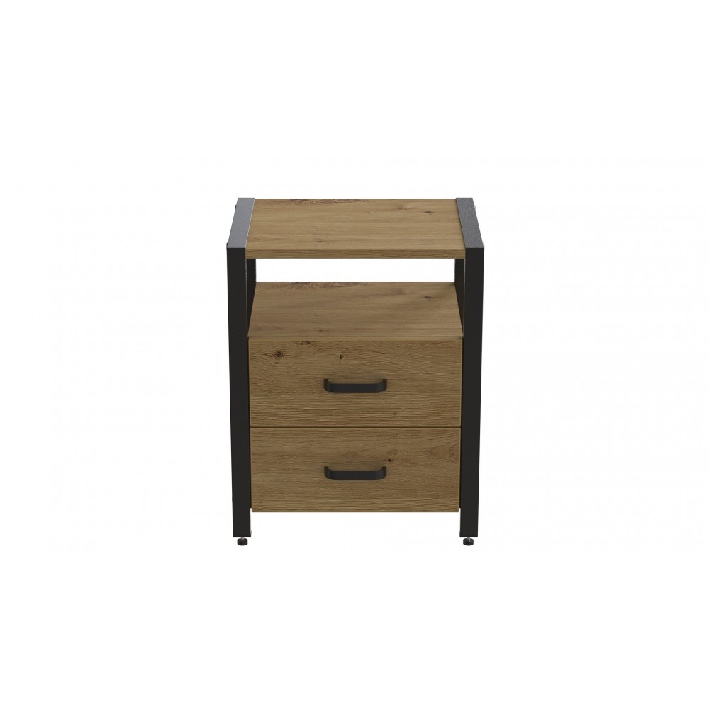 Тумба универсальная Ferrum-decor Вивьен 2/2 50x41x40 черный ДСП Дуб Артизан 16мм (FRD-106865)