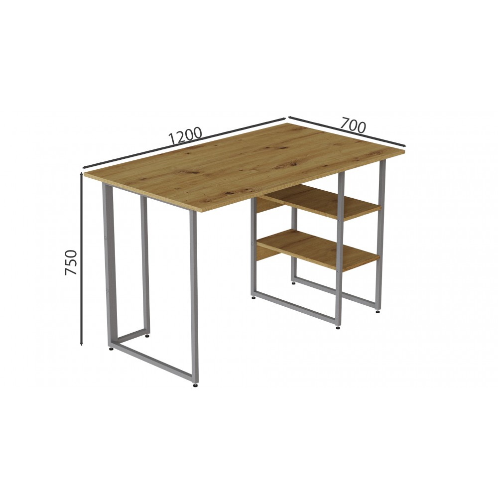 Компьютерный стол Ferrum-decor Кевин 75x120x70 серый ДСП Дуб Артизан 32мм (FRD-107225)