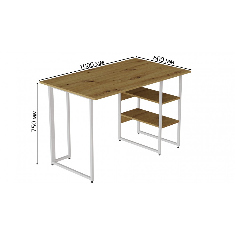 Компьютерный стол Ferrum-decor Кевин 75x100x60 белый ДСП Дуб Артизан 16мм (FRD-107205)