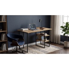 Стіл письмовий Кевин Ferrum-decor 75x100x60 Чорний метал ДСП Дуб Евок Прибережний 16 мм (FRD-108045)