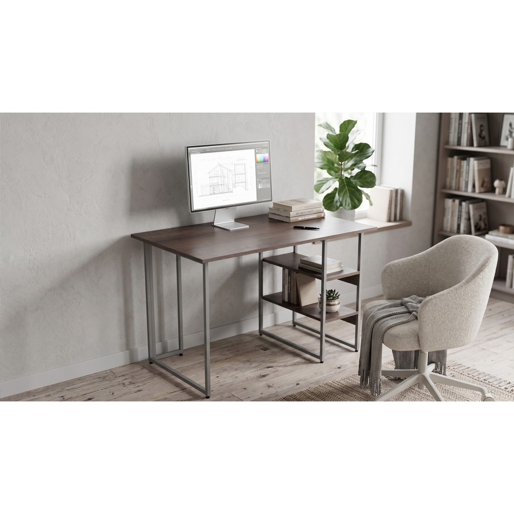 Стол письменный Кевин Ferrum-decor 75x120x70 Серый металл ДСП Дуб Кремона Канолло 16 мм (FRD-108035)