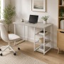 Стол письменный Кевин Ferrum-decor 75x120x70 Белый металл ДСП Кашемир 32 мм (FRD-108145)