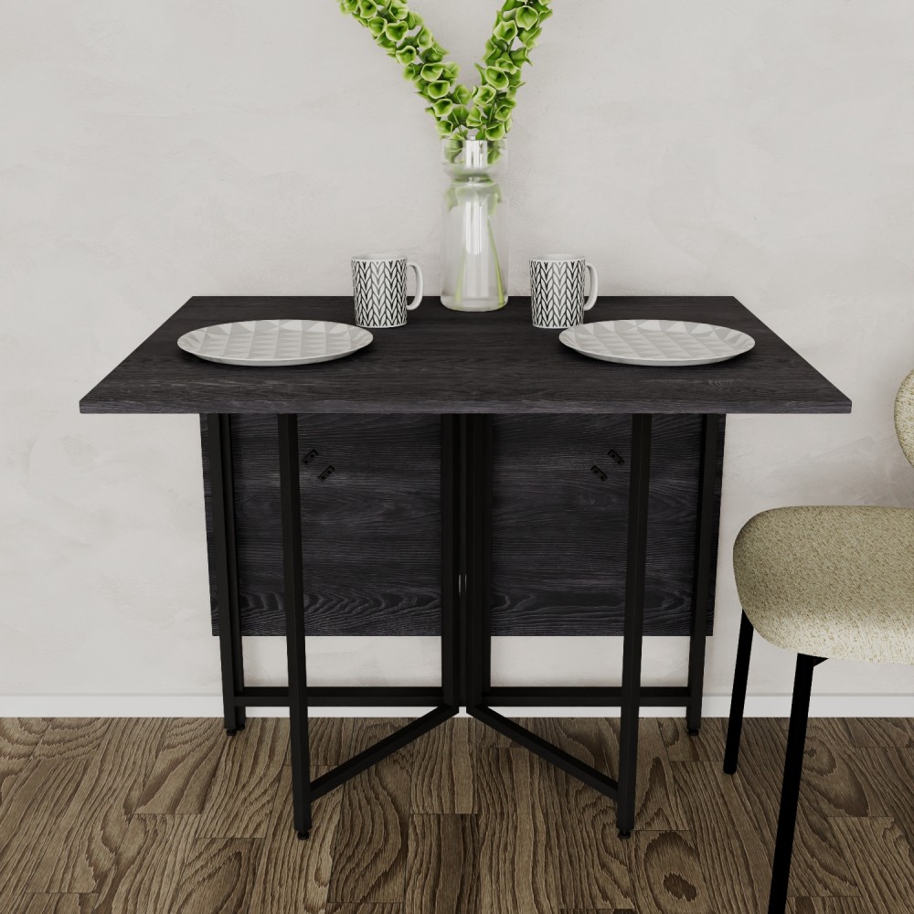 Розкладний стіл-трансформер книжка Моріс 3 Ferrum-decor 75x130x90 Чорний метал ДСП Каштан Арвадонна 16 мм (FRD-107505)