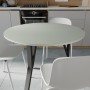 Круглий стіл MARSI 3 870-3 Ferrum-decor 750x870x870 Чорний метал ДСП Кашемір 16 мм (FRD-107515)