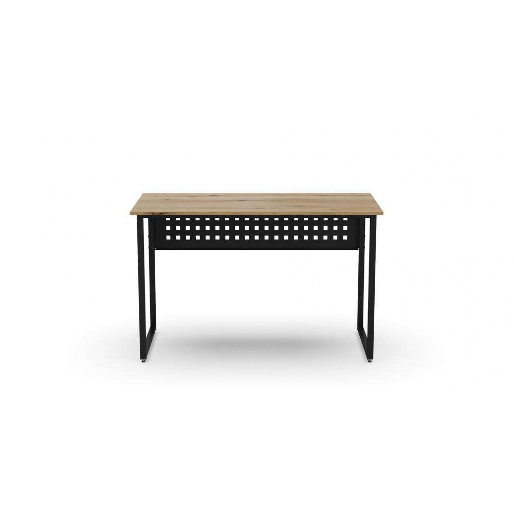 Стол письменный Майк Ferrum-decor 75x100x60 Черный металл ДСП Дуб Евок Прибрежный 16 мм (FRD-108225)