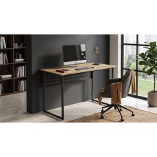 Стіл письмовий Майк Ferrum-decor 75x100x60 Чорний метал ДСП Дуб Евок Прибережний 16 мм (FRD-108225)