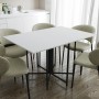 Розкладний стіл-трансформер книжка Моріс 3 Ferrum-decor 75x130x90 Чорний метал ДСП Білий 16 мм (FRD-107415)