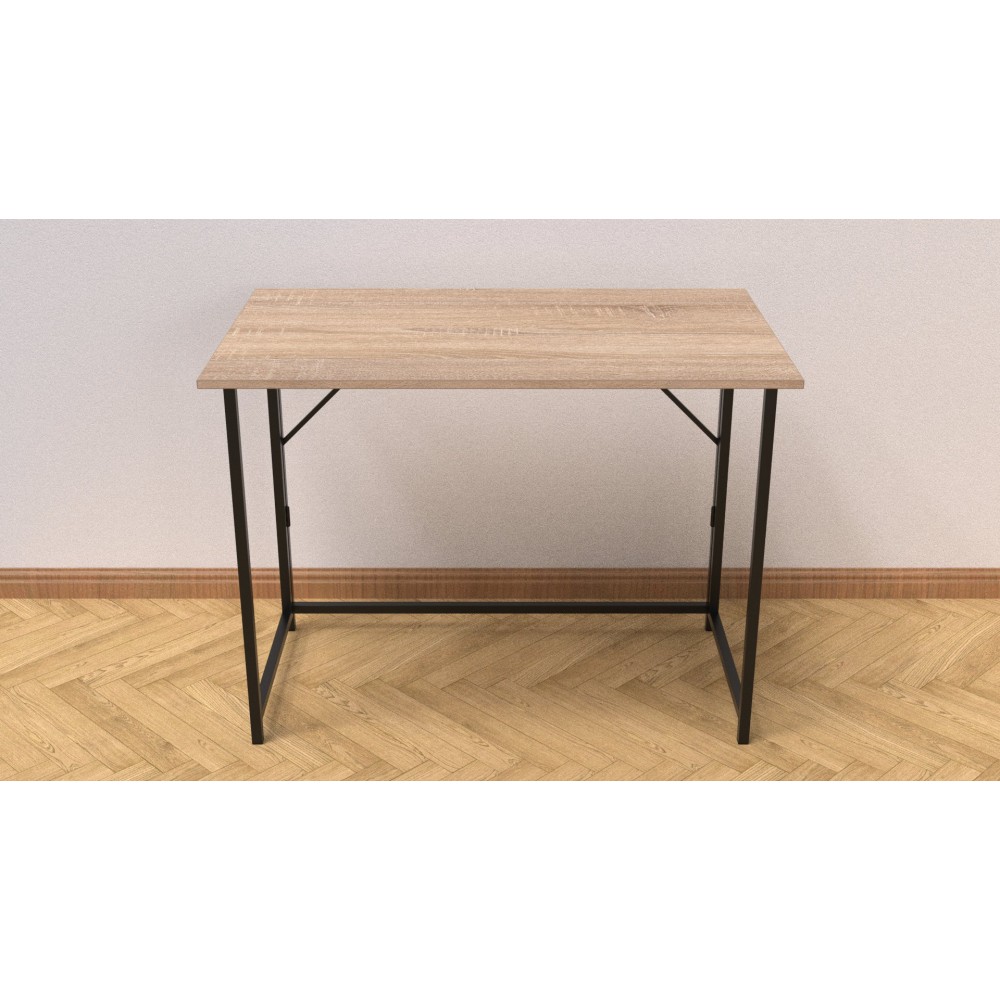Стол раскладной Морис 900 Ferrum-decor 750x900x500 Черный металл ДСП Дуб Сонома 16 мм (FRD-107315)