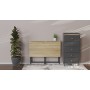 Стол раскладной Морис 900 Ferrum-decor 750x900x500 Черный металл ДСП Дуб Сонома 16 мм (FRD-107315)